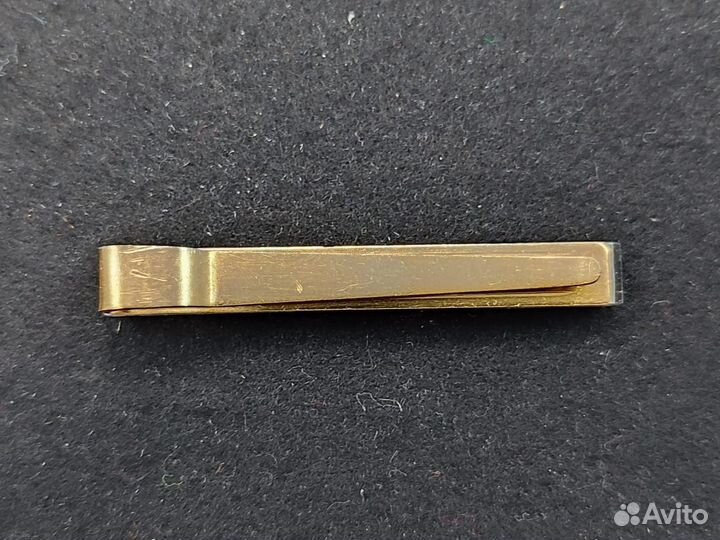 Зажим для галстука дымчатое стекло резное 5,8 см