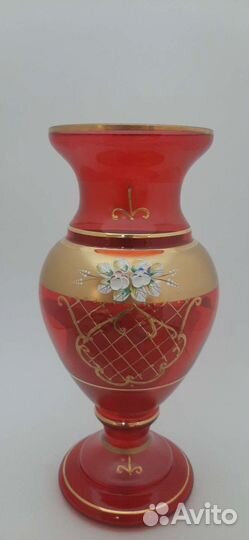 Ваза для цветов NBArte Crystal Art Чехия (красная)