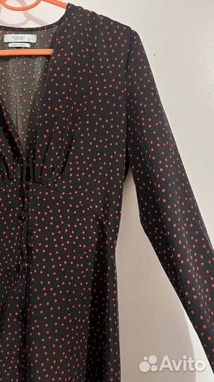 Платье черное в красный горошек xs-s