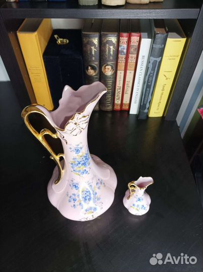 Кувшин розовый фарфор