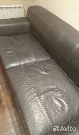 Чехол накидка на диван из кожи