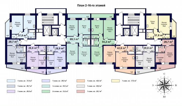 Квартира-студия, 28,9 м², 10/16 эт.