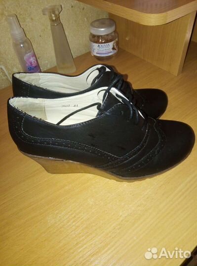 Туфли ботильоны женские на платформе, натуральная