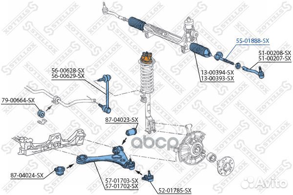 55-01888-SX тяга рулевая MB W168 97/Vaneo 02