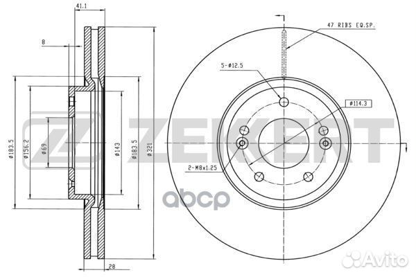 Диск торм. перед. Hyundai Santa Fe II 06- bs-54