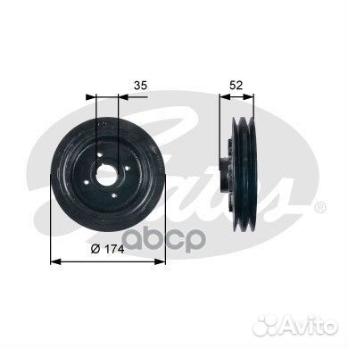 Ременный шкив, коленчатый вал TVD1124 Gates