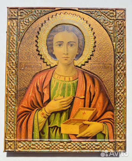 Икона Святой Пантелеиион Целитель 19 век