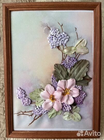 Вышивка лентами картина