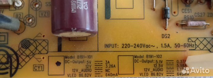 Блок питания B191-101 телевизора Toshiba
