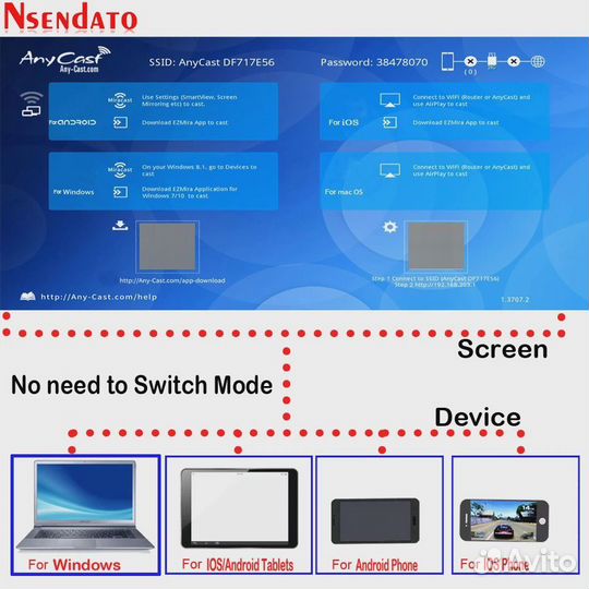 Адаптер Wi-Fi дисплей AnyCast M100 2.4G 4K