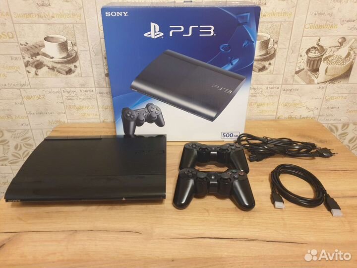 Sony PS3 super slim, 500 гб (прошитая)