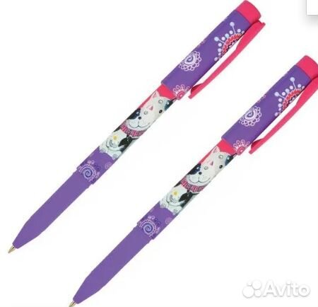 Ручка шар синяя Обнимающиеся коты bruno visconti