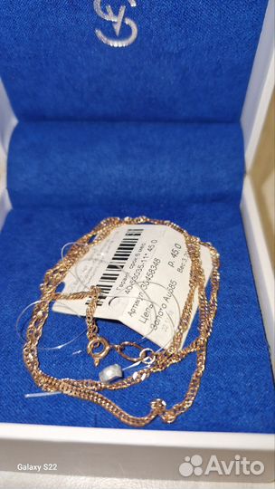 Новая золотая цепь плетение Сингапур 585