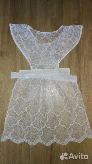 Школьный фартук (белый + черный )