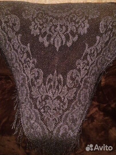 Шаль ажурная с люрексом