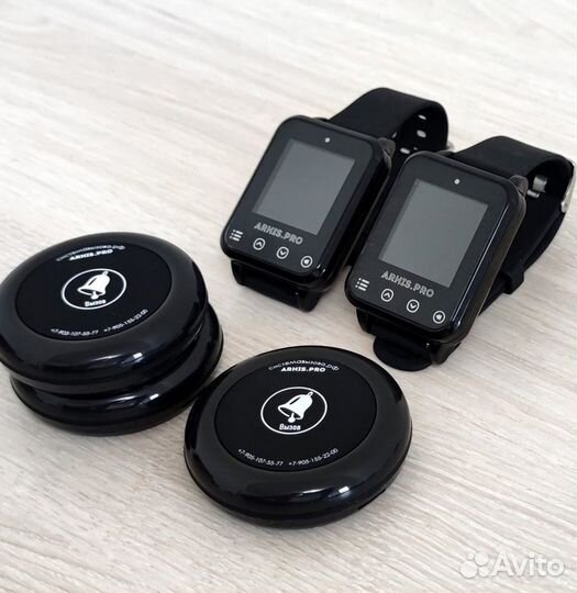 Беспроводные кнопка вызова официанта и часы Элит