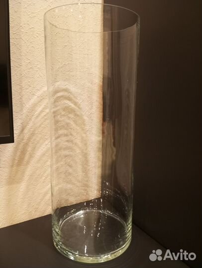Ваза большая напольная стекло H50,D20 цилиндр