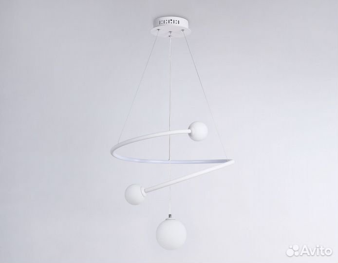 Подвесной светодиодный светильник с пультом управления 39W 3000K-6400K+G9 D500*1200 (пду ик), белый