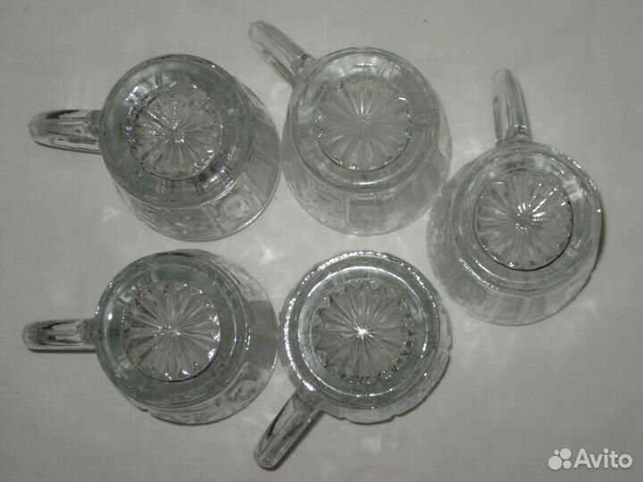Кружечки. 5 штук. Стекло. СССР