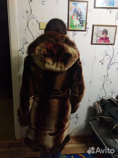 Шуба мутоновая с капюшоном