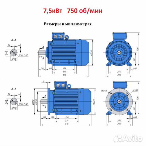 Электродвигатели 7,5кВт в наличии