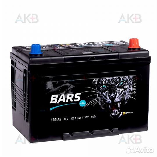 Аккумулятор автомобильный bars Asia 6ст-100 апз о