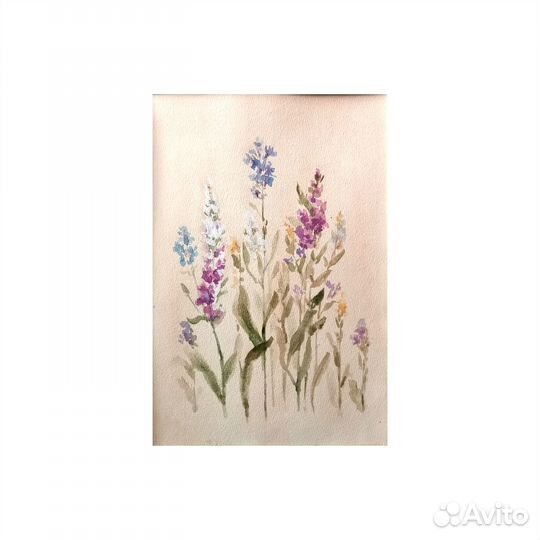 Акварельная картина Полевые цветы Прованс
