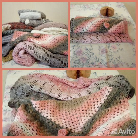 Мини шаль, бактус ручная работа