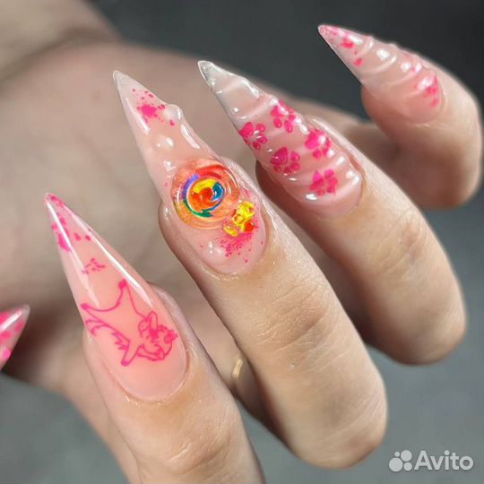 Наращивание ногтей на гелевые типсы