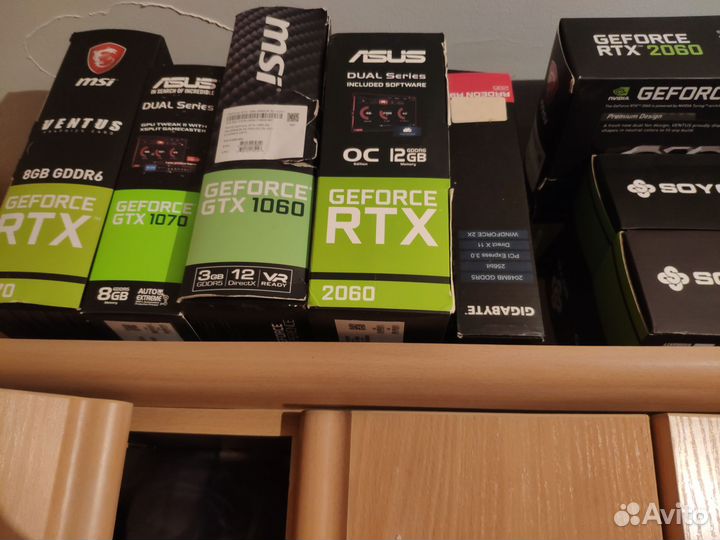 Видеокарты Rtx 2060, 2070, GTX 1070, 1080