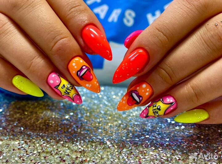 Маникюр наращивание ногтей педикюр