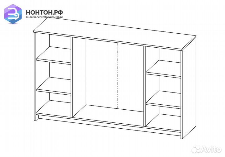 Комод с дверцами Сириус со стеклом и 3 ящиками бел
