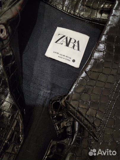 Рубашка Zara кожаная, размер XS, оригинал