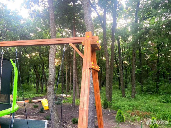 Детские качели уличные деревянные от производителя