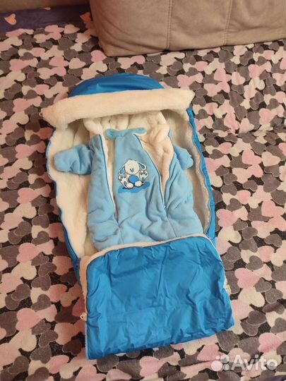 Конверт на выписку для мальчика зимний