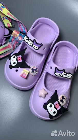 Crocs kuromi кроксы пляжные + сумочка kuromi