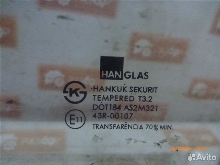 Стекло двери переднее левое Chevrolet Lanos Т-150