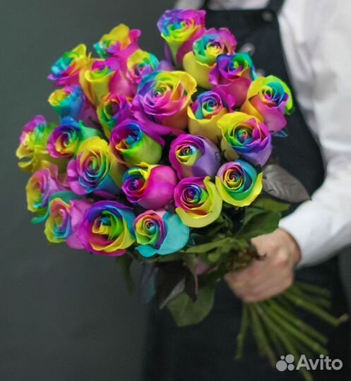 Радужные розы с доставкой
