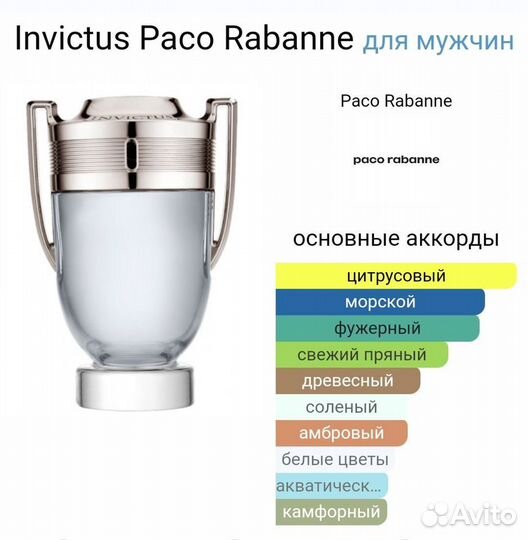 Paco Rabanne invictus 18 ml. (Пробник)