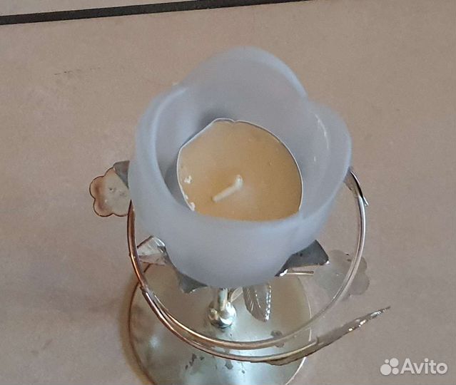 Подсвечники стекло и металл