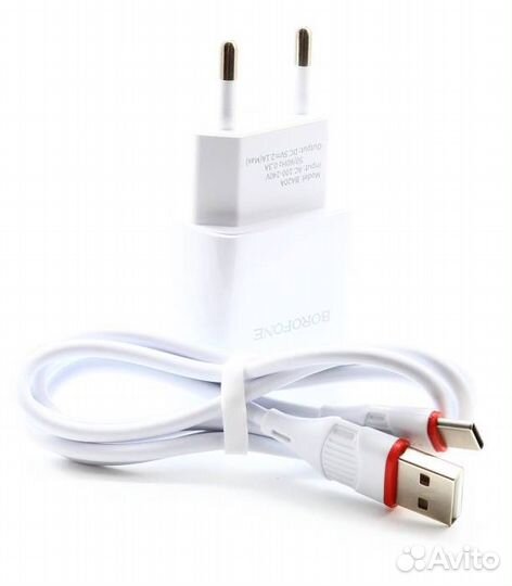 Набор 2 в 1 сзу + Кабель Type-C - USB borofone BA2