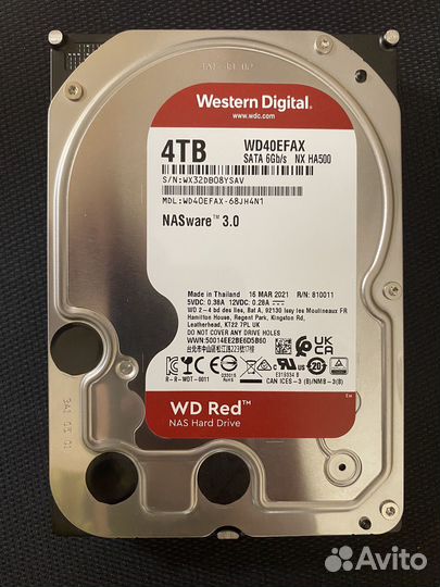Жесткий диск WD Red 4 Tb WD40efax