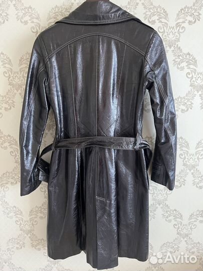 Кожаный плащ женский 42 44