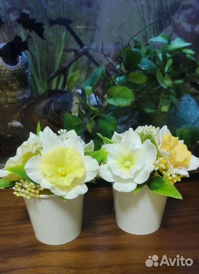 Мини- букет Нарциссов из мыла