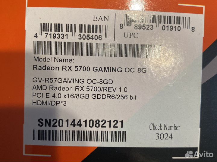 Видеокарта Gigabyte AMD Radeon RX 5700 gaming OC