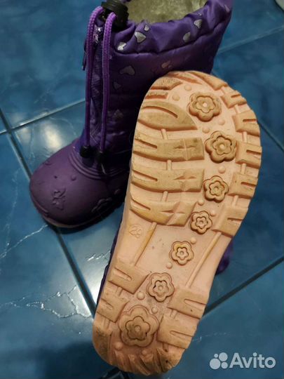 Резиновые утепленные сапоги для девочки