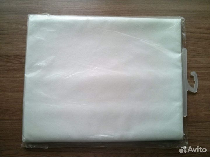 Скатерть хлопковая с прозрачным покрытием новая