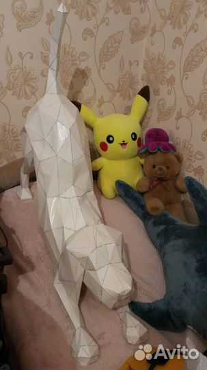 Собака паперкрафт 3д