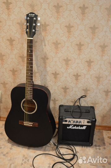 Электроакустическая гитара+комбоусилитель marshall