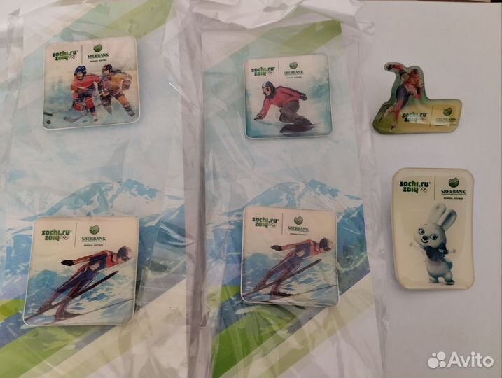 Значки олимпиада Сочи 2014 Сбербанк
